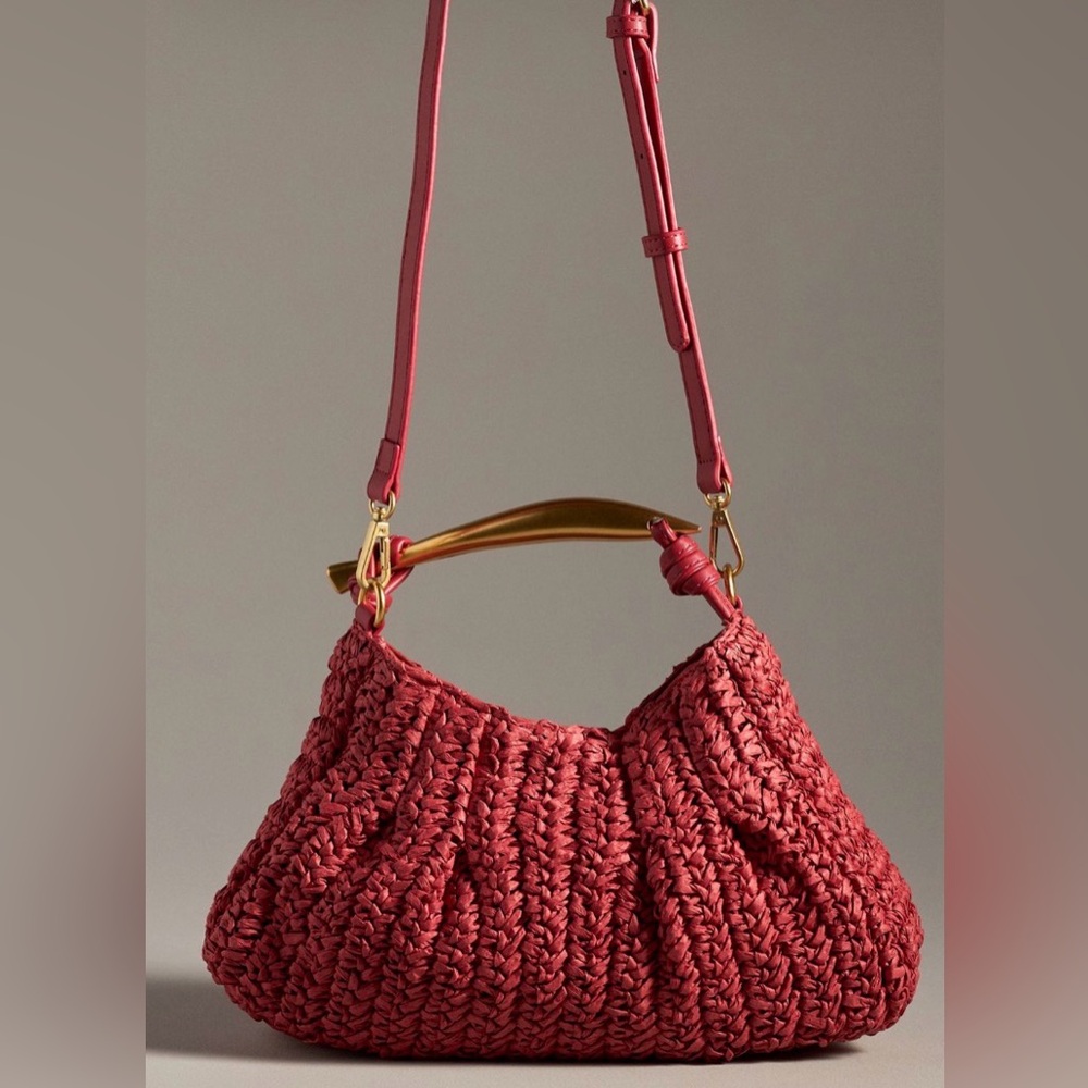 NWT Anthropologie Raffia Satchel - Picture 3 of 3